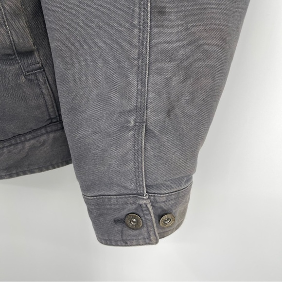 Woolrich Drifter Jacket Gray Size XL Canvas Work Sherpa Lined Barn Coat *flaw - Picture 8 of 13